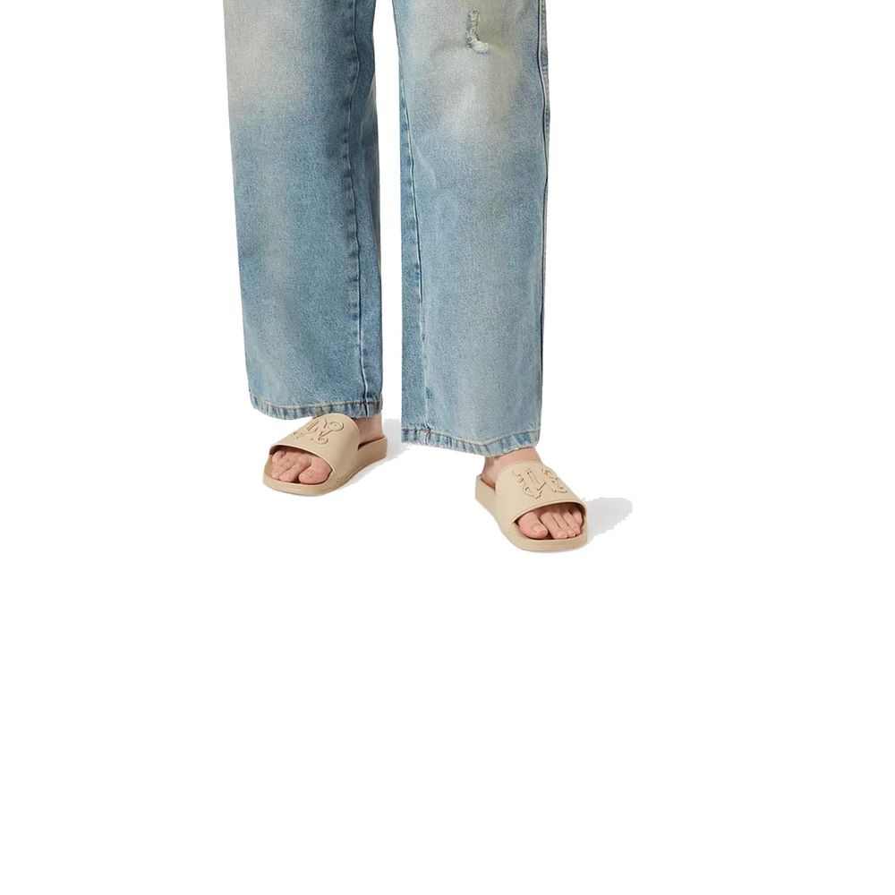 Palm Angels Beige Rubber Slides | Regal Royce