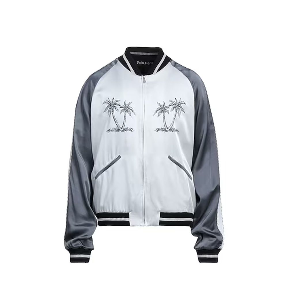 Palm Angels Gray Acetate Bomber | Regal Royce