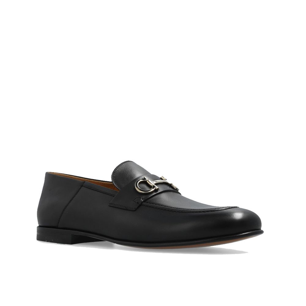 Salvatore Ferragamo Black Calfskin Slip-On Loafers | Regal Royce