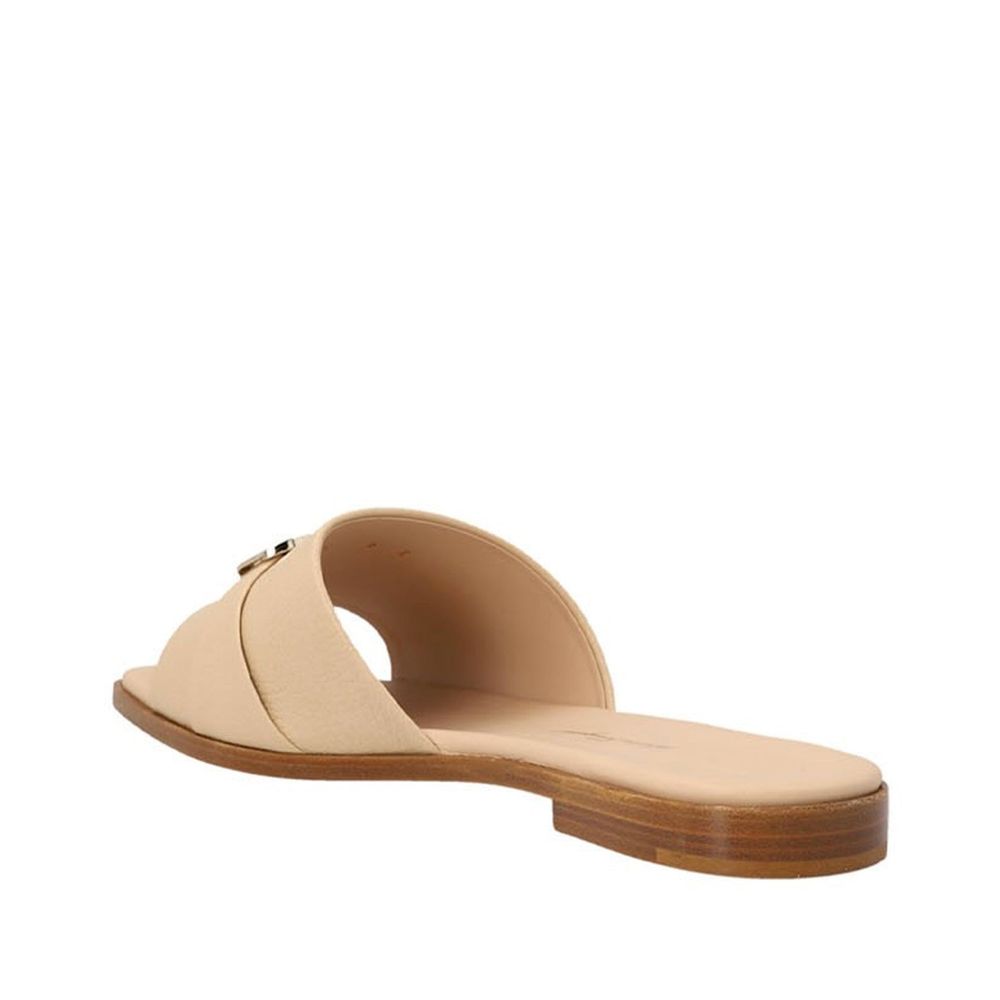 Salvatore Ferragamo Beige Calfskin Flat Sandals | Regal Royce