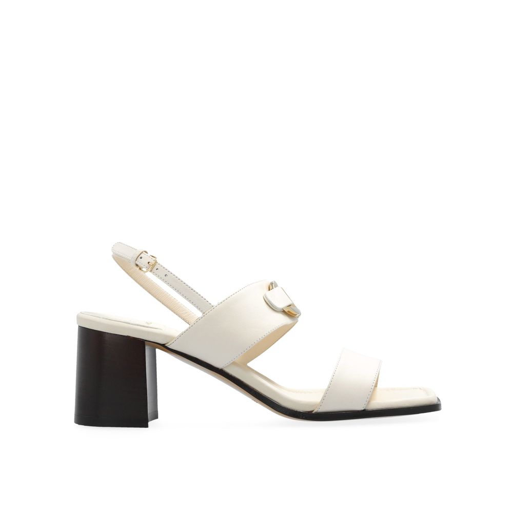 Salvatore Ferragamo White Calfskin Platform Sandals | Regal Royce