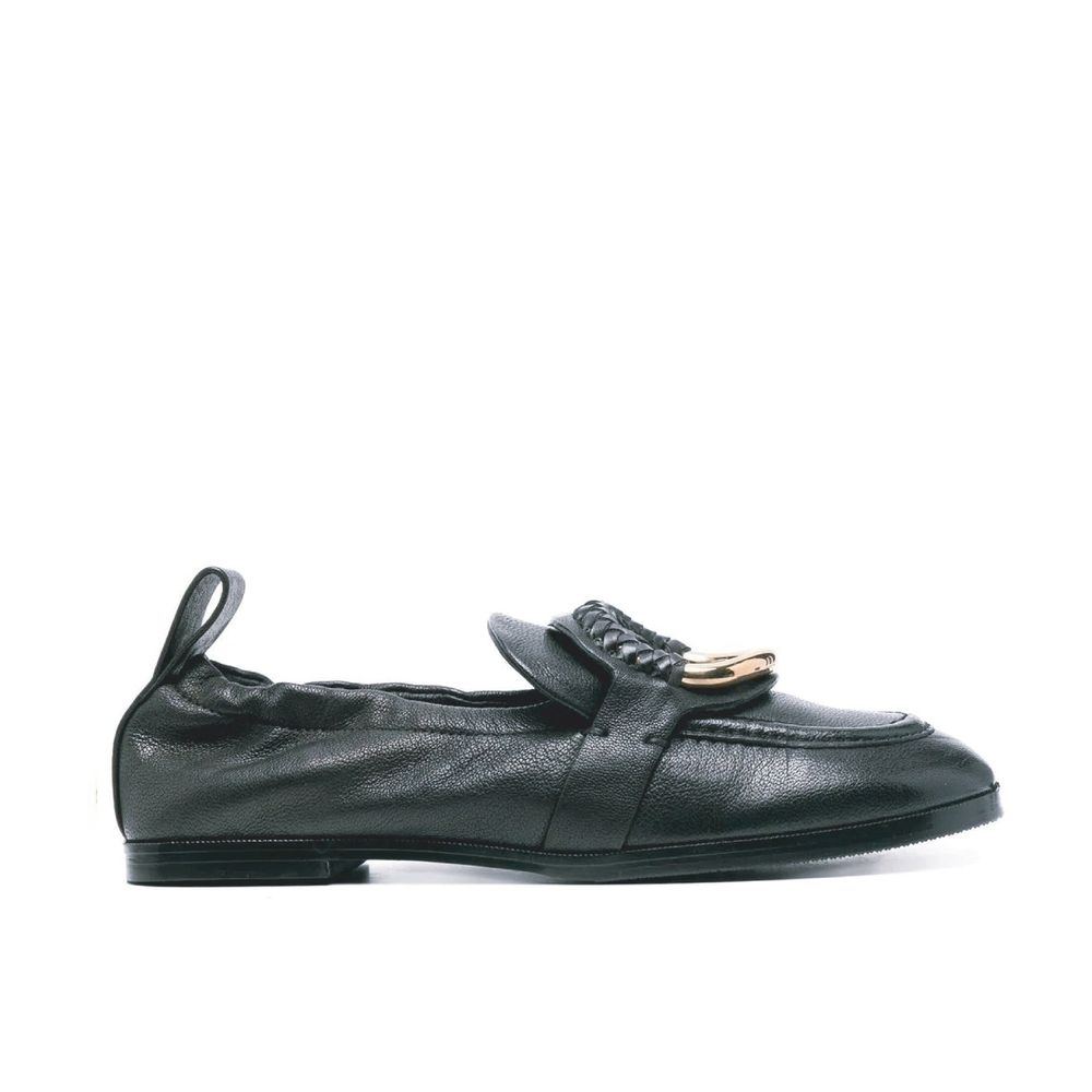 See By Chloé Black Calfskin Slip-On Loafers | Regal Royce