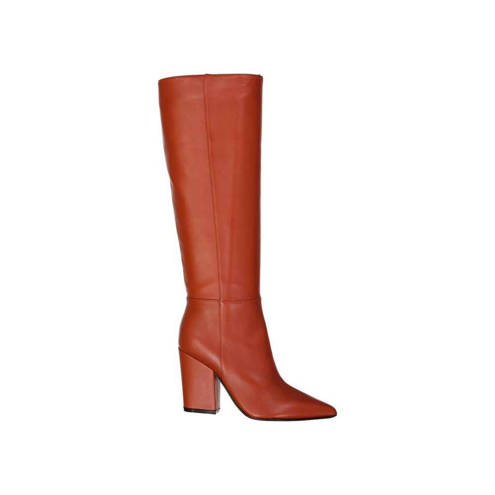 Sergio Rossi Orange Lamb Leather High Heel Boots | Regal Royce