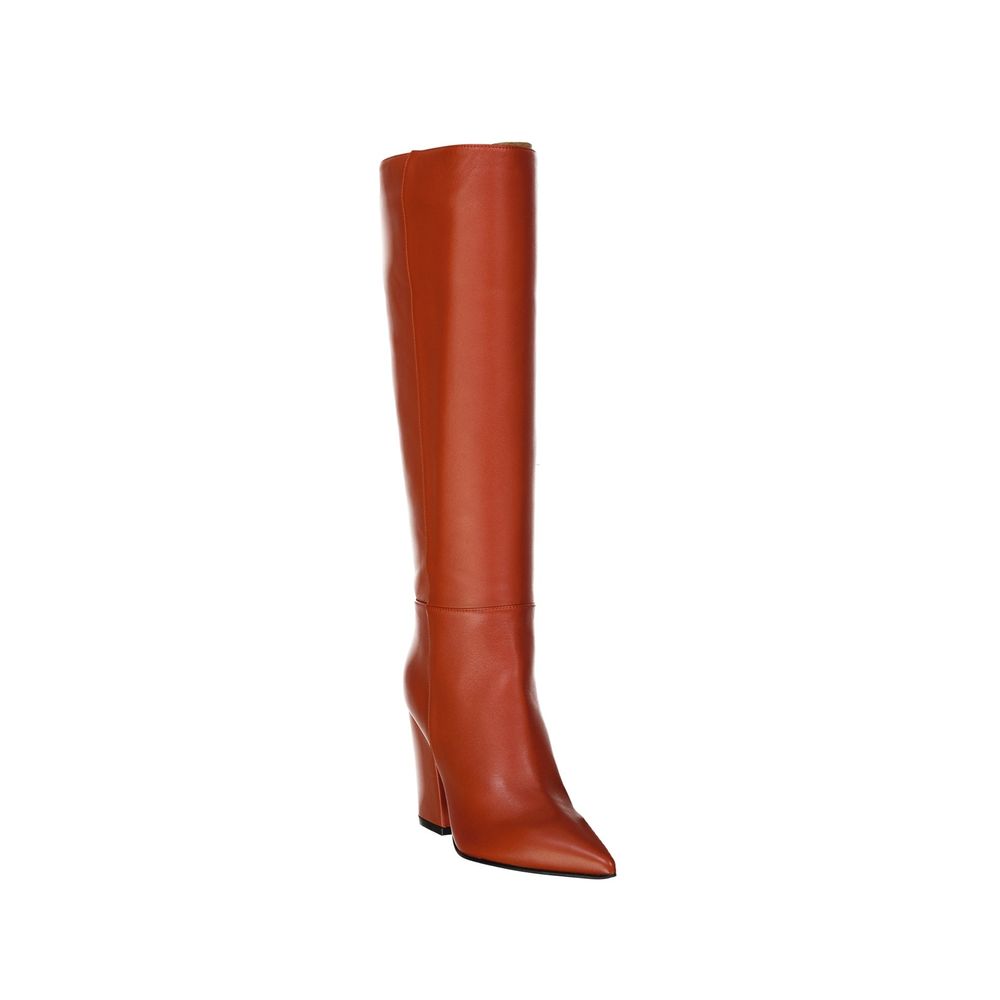 Sergio Rossi Orange Lamb Leather Ankle Boots | Regal Royce