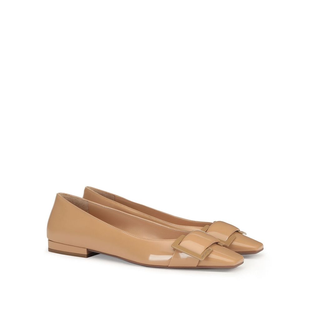 Sergio Rossi Brown Calfskin Ballet Flats | Regal Royce