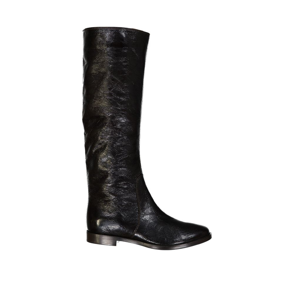 Sergio Rossi Black Calfskin Over The Knee | Regal Royce