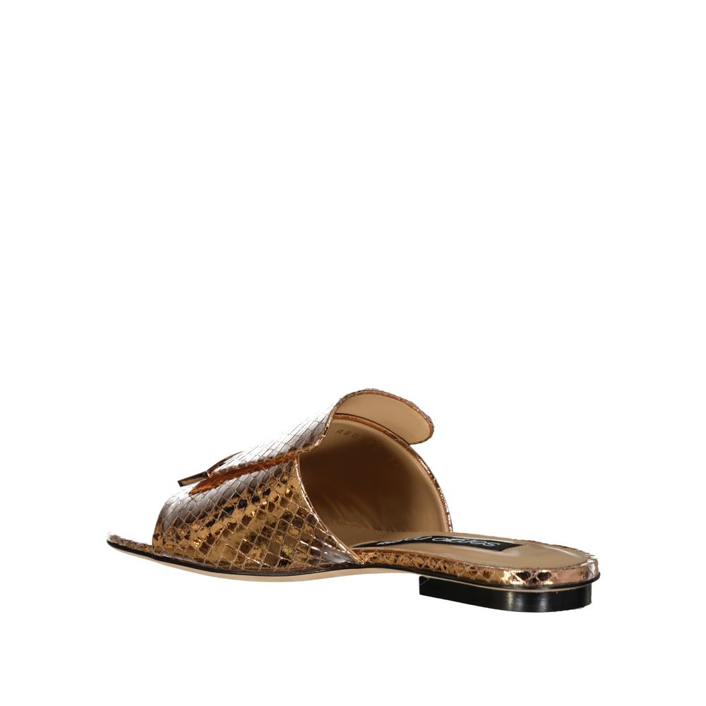 Sergio Rossi Rose Gold Calfskin Sandals | Regal Royce