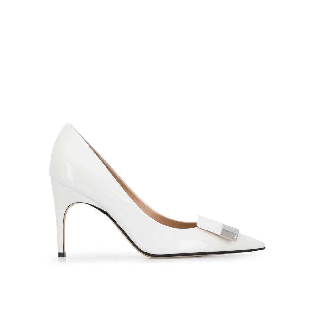 Sergio Rossi White Calfskin High Heel Pumps | Regal Royce