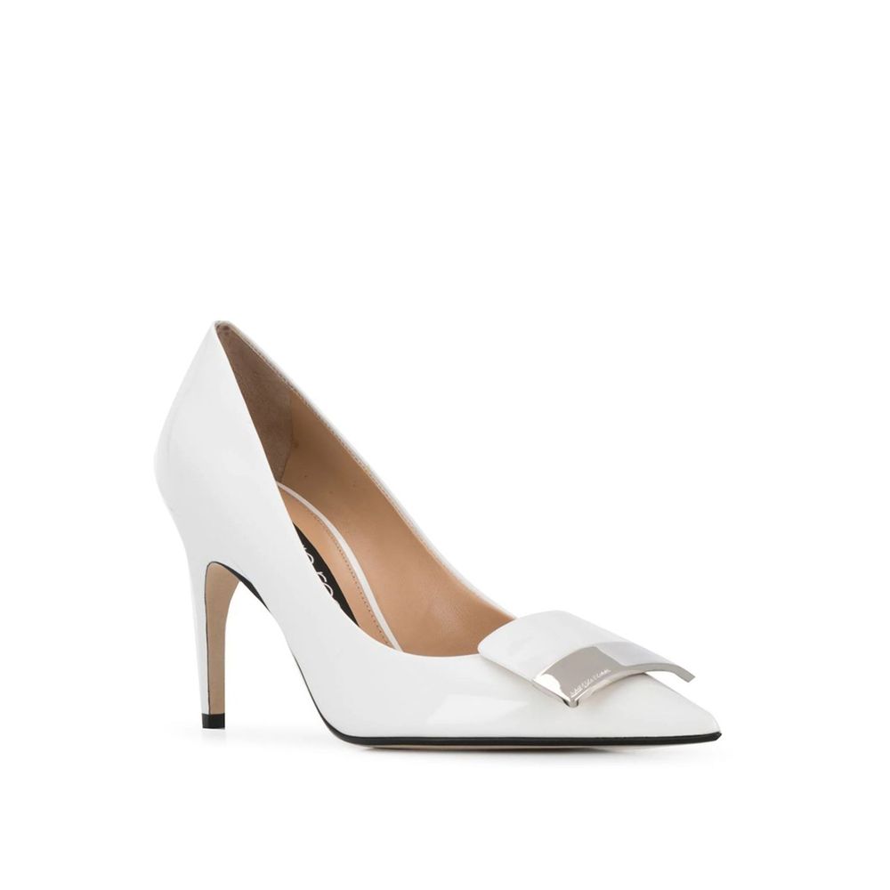 Sergio Rossi White Calfskin High Heel Pumps | Regal Royce