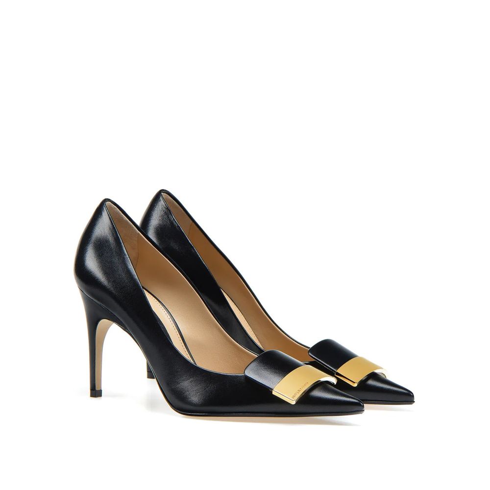 Sergio Rossi Black Calfskin High Heel Pumps | Regal Royce