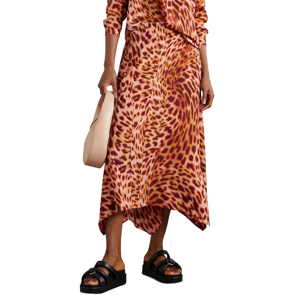 Stella McCartney Orange Silk Midi Skirt | Regal Royce