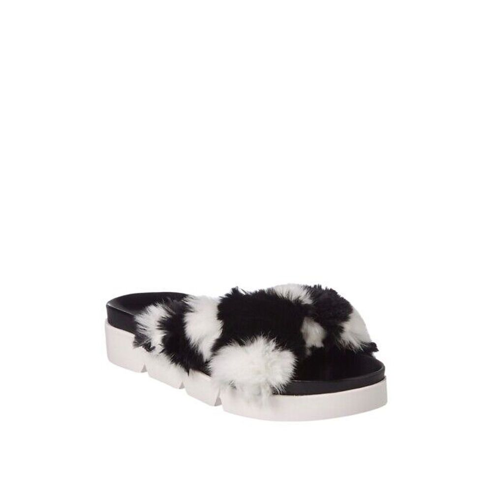 Stuart Weitzman Black Fur Slippers | Regal Royce