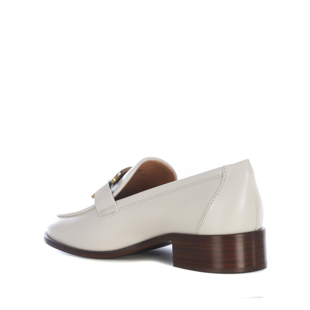 Tod's White Calfskin Slip-On Loafers | Regal Royce