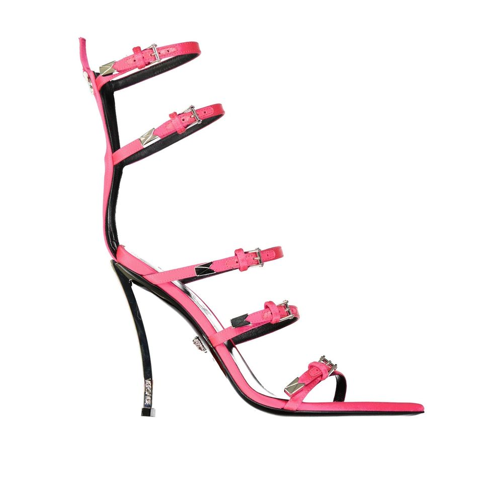Versace Multicolor Silk Stiletto Heel Sandals | Regal Royce