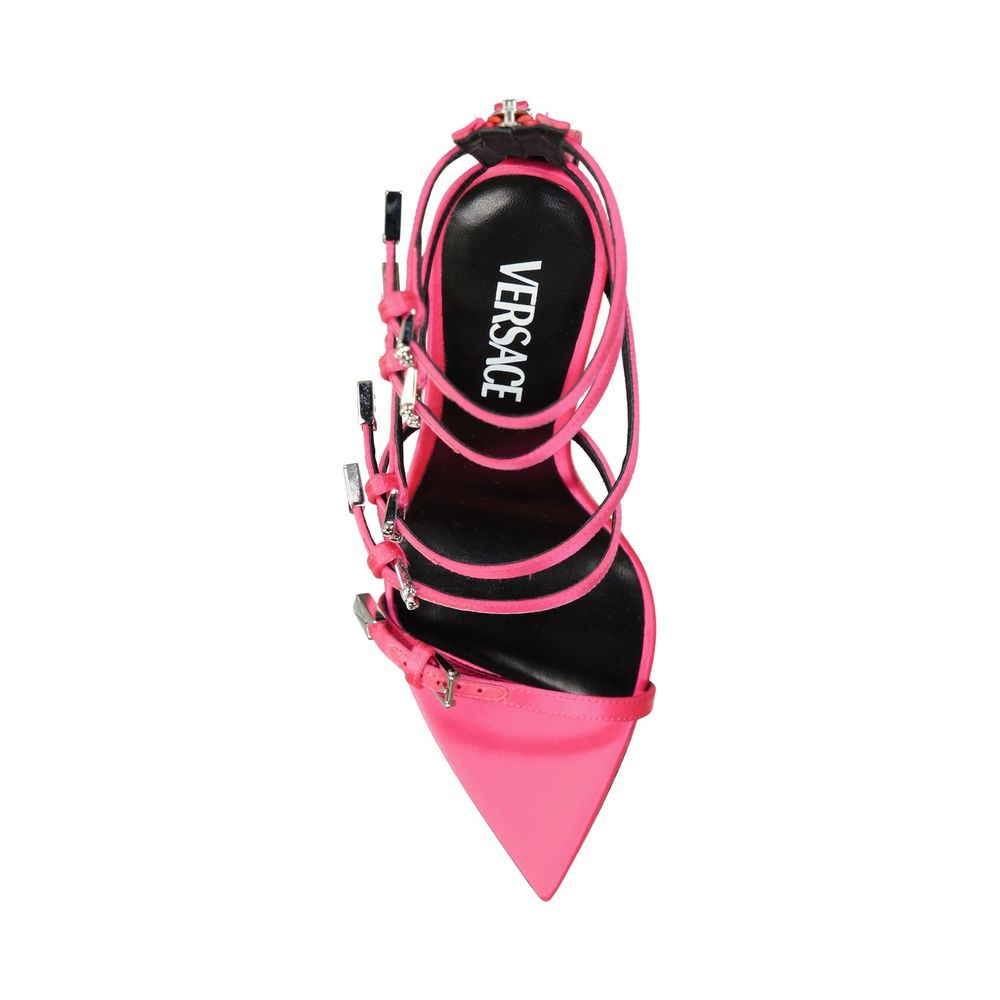 Versace Multicolor Silk Stiletto Heel Sandals | Regal Royce