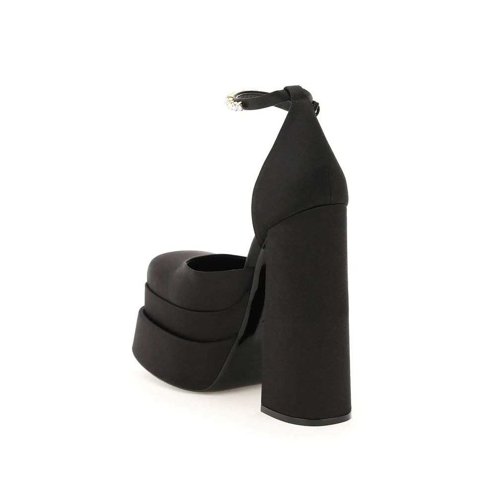 Versace Black Silk Platform Pumps | Regal Royce
