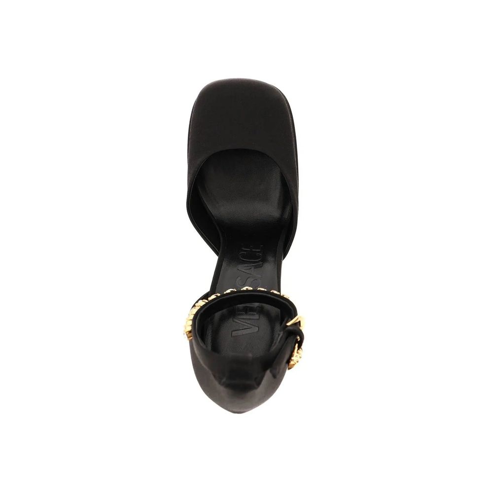 Versace Black Silk Platform Pumps | Regal Royce