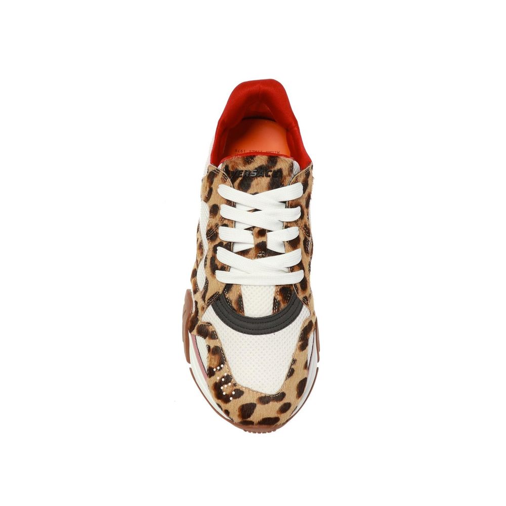 Versace Beige Leather Chunky Sneakers | Regal Royce
