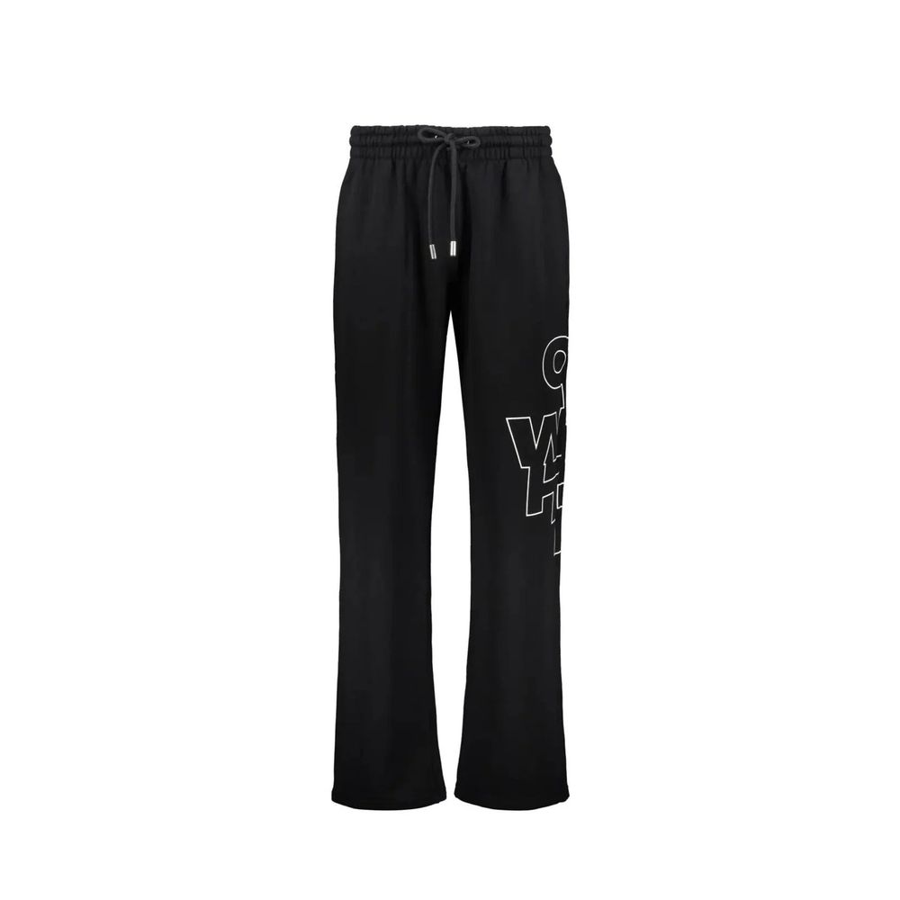 Off-White Black Cotton Joggers (Workout Pants) | Regal Royce