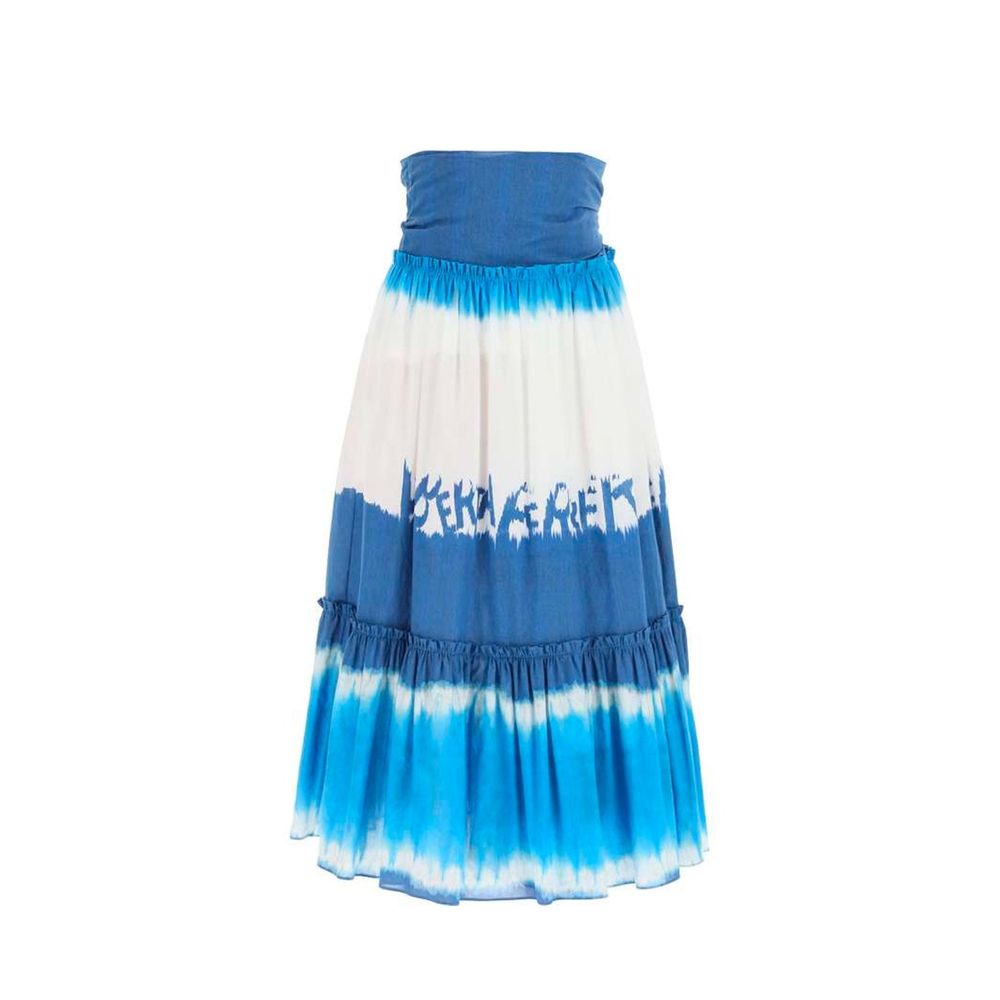 Alberta Ferretti Blue Cotton Midi Skirt | Regal Royce