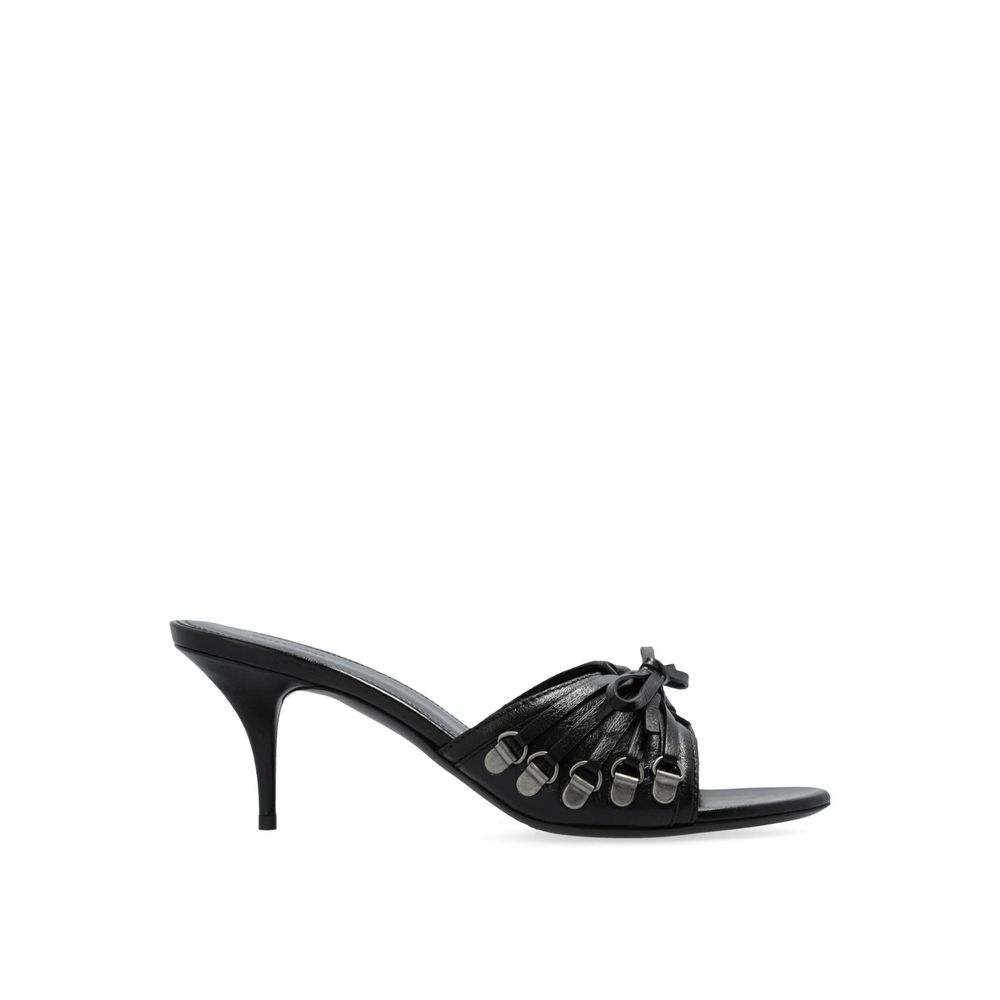 Balenciaga Black Lamb Leather Stiletto Heel Sandals | Regal Royce