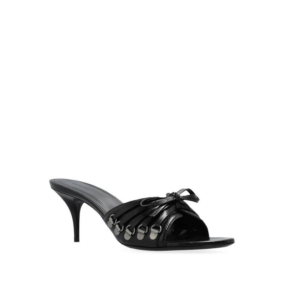 Balenciaga Black Lamb Leather Stiletto Heel Sandals | Regal Royce