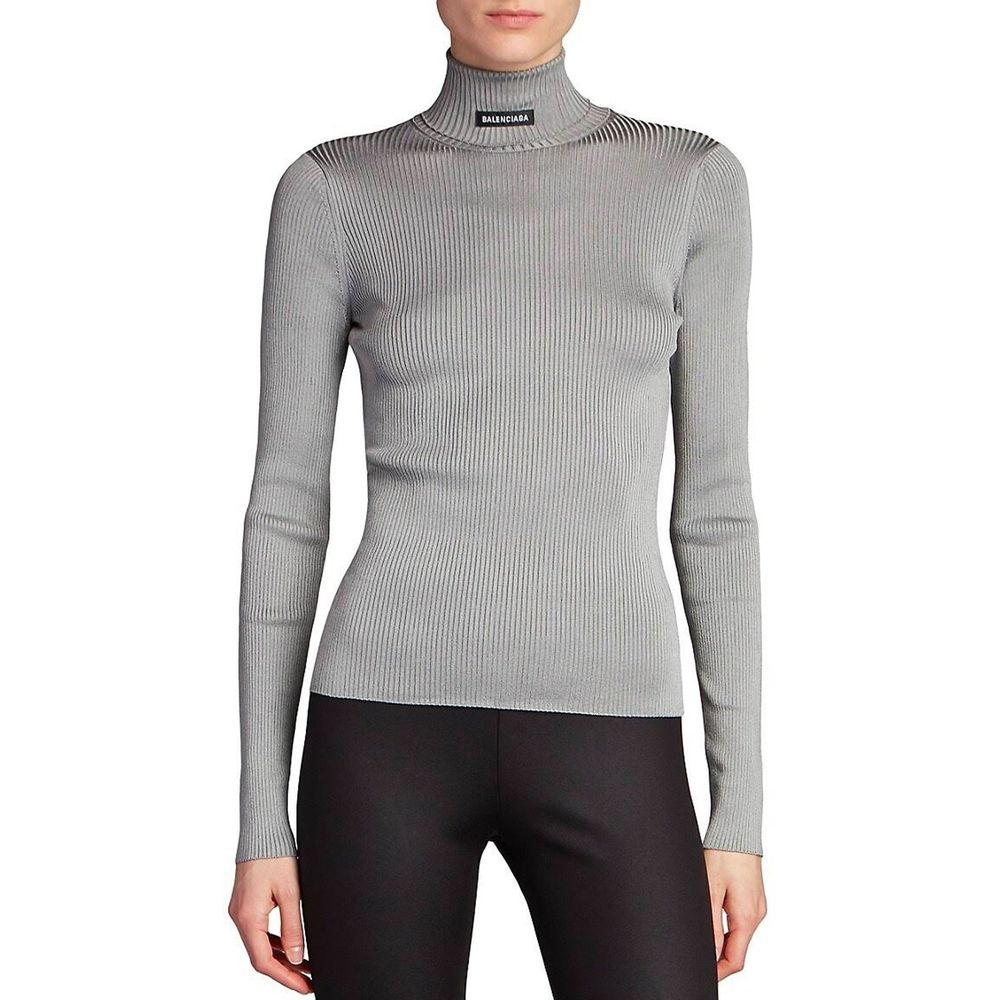 Balenciaga Gray Polyester Turtleneck | Regal Royce
