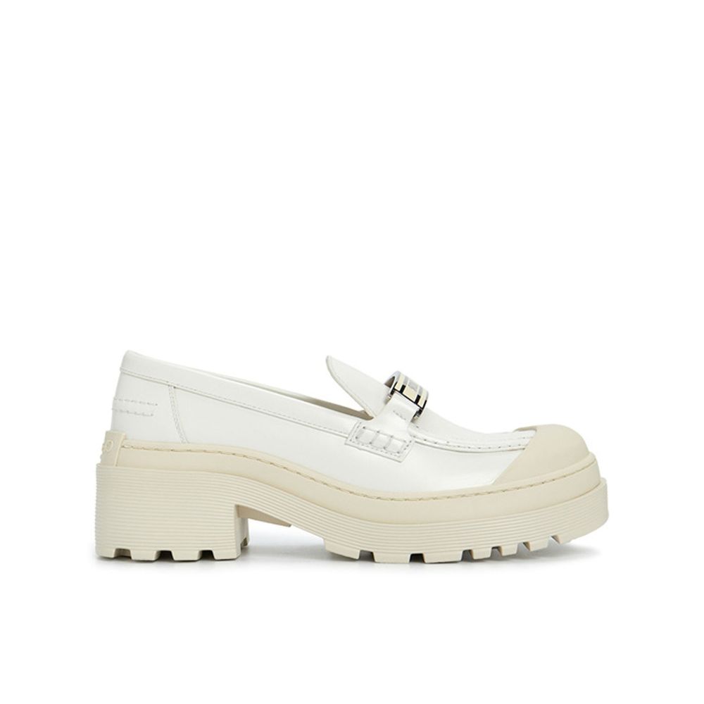 Dior White Calfskin Platform Loafers | Regal Royce