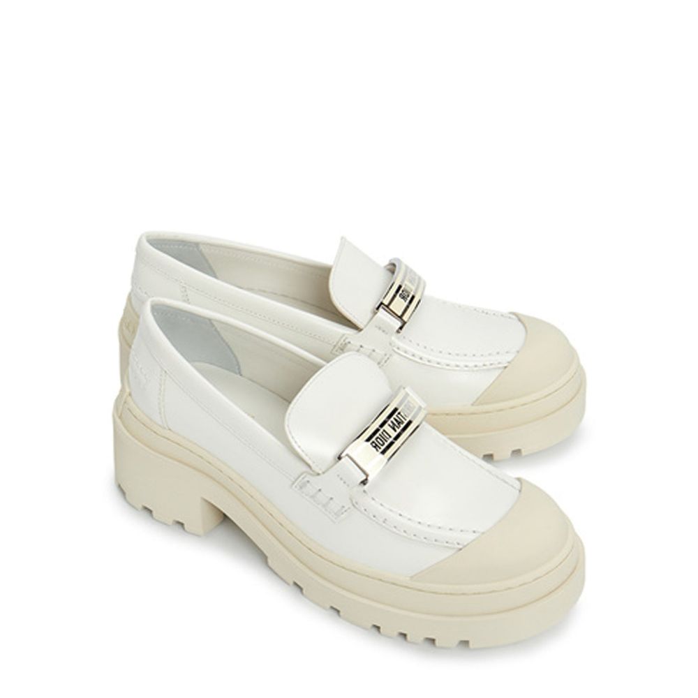 Dior White Calfskin Platform Loafers | Regal Royce