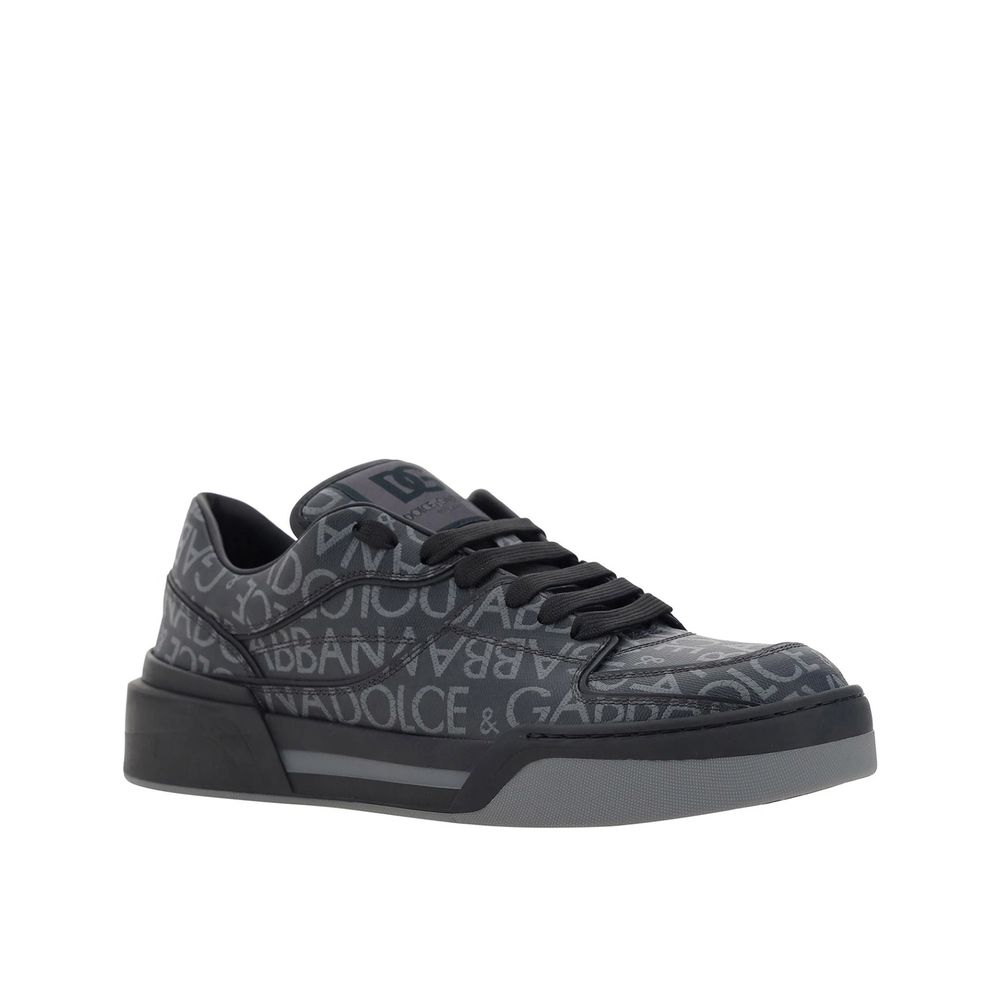 Dolce & Gabbana Black Cotton Low Top Sneakers | Regal Royce