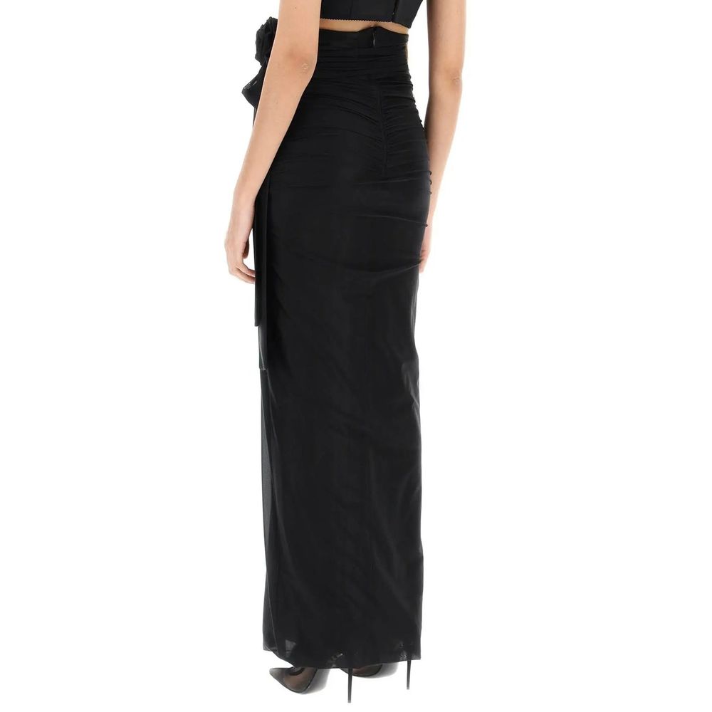 Dolce & Gabbana Black Elastane Long Skirt | Regal Royce