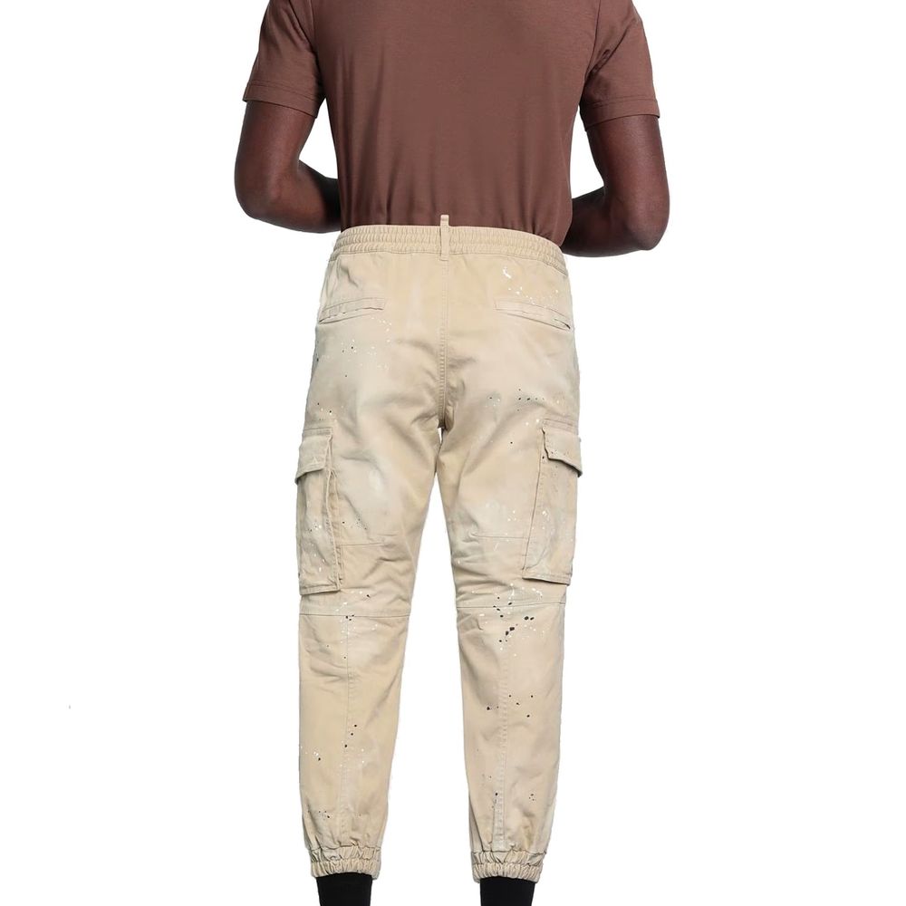 Dsquared² Beige Cotton Cargo Pants | Regal Royce