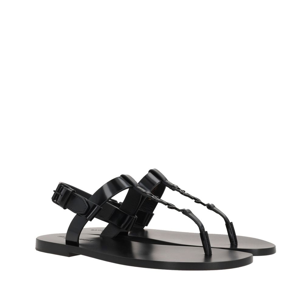 Saint Laurent Black Calfskin Sandals | Regal Royce