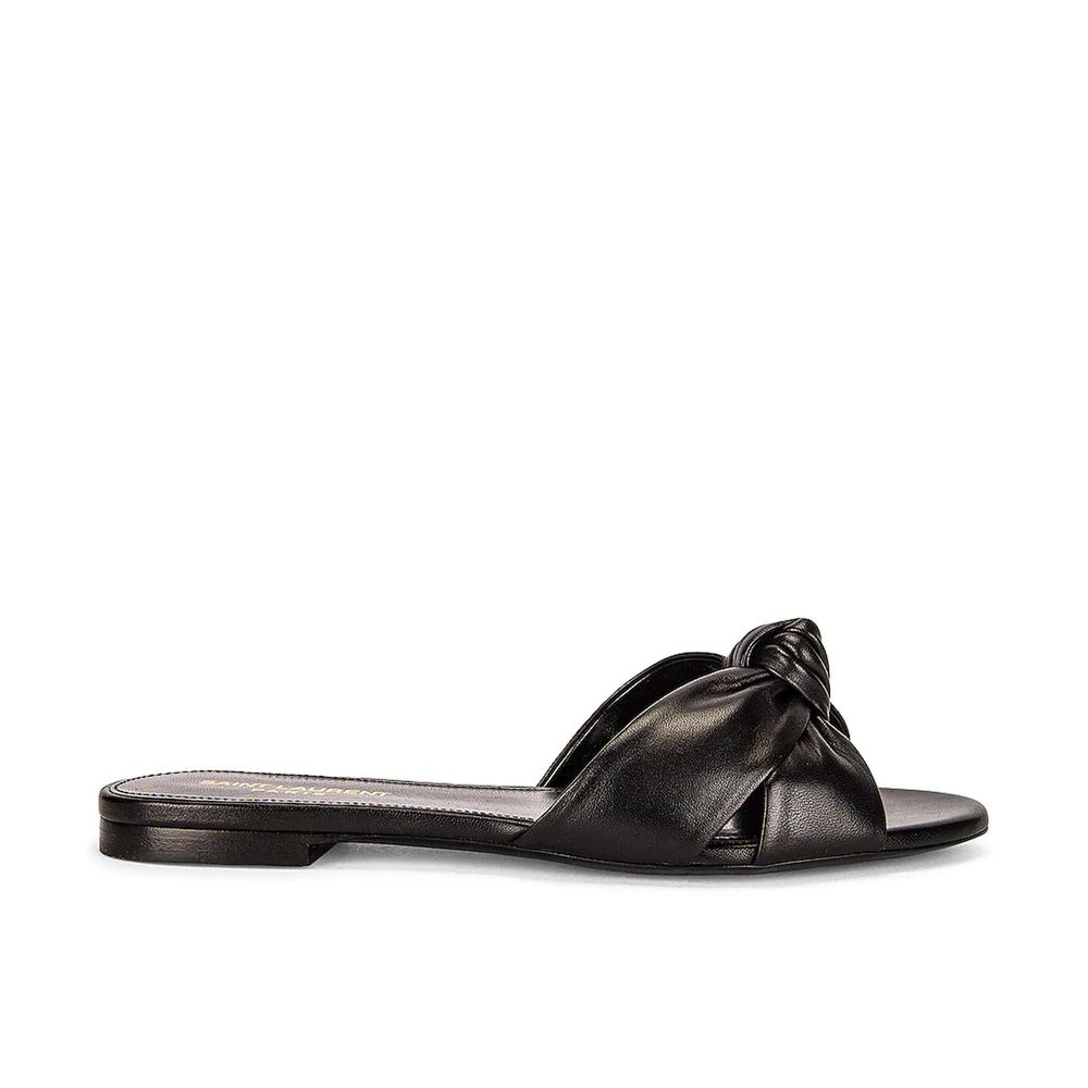 Saint Laurent Black Calfskin Slides | Regal Royce