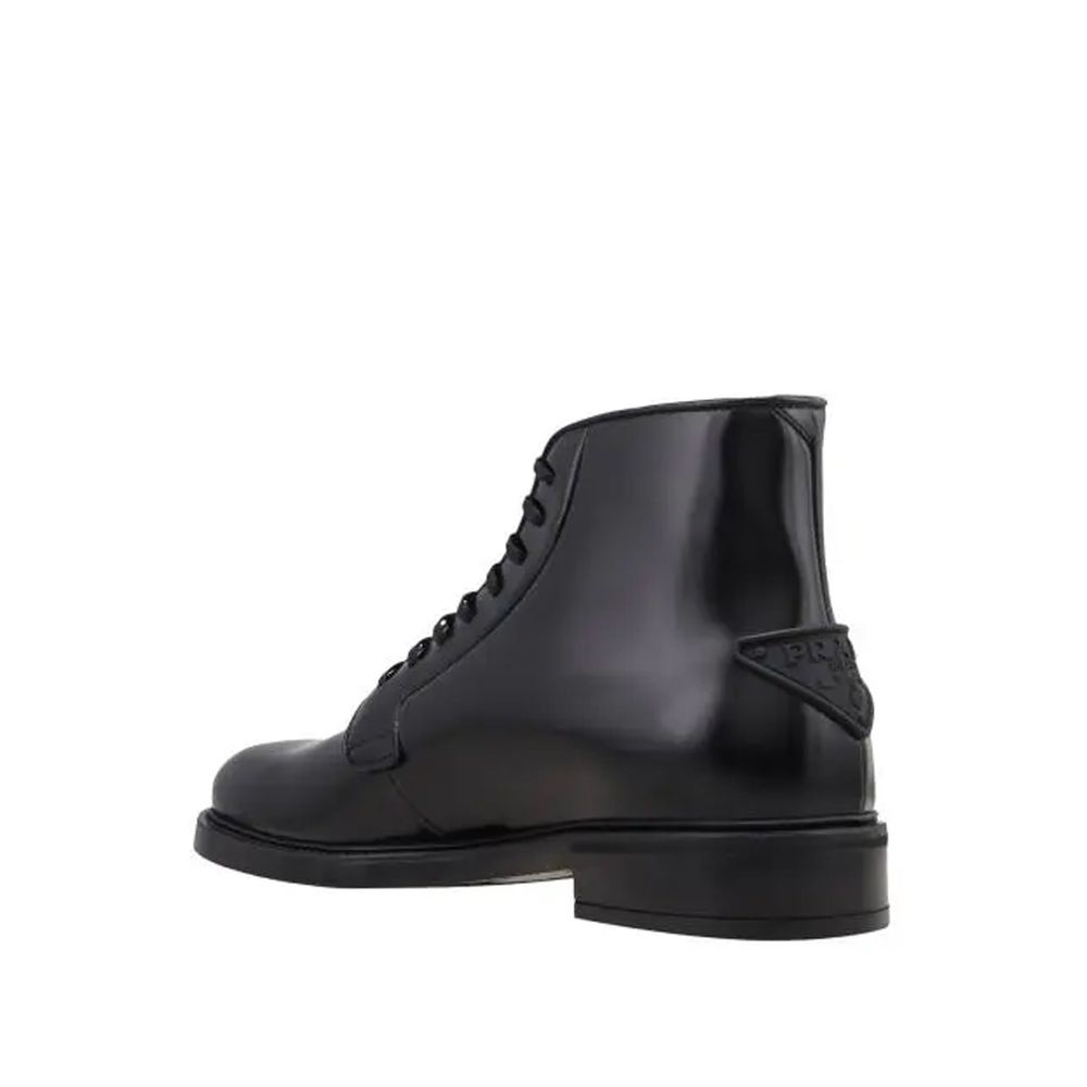 Prada Black Calfskin Lace-Up Boots | Regal Royce