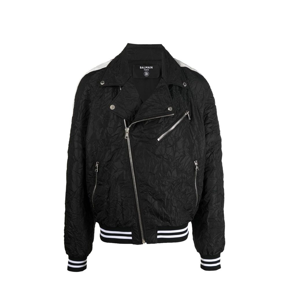Balmain Black Polyester Bomber | Regal Royce