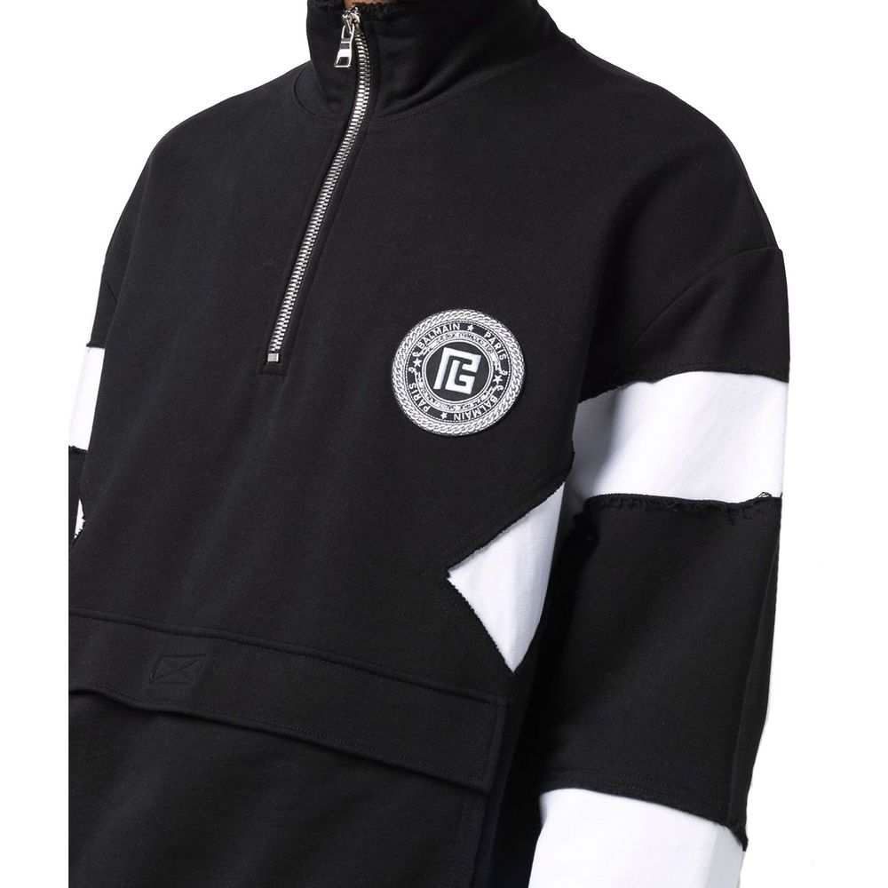 Balmain Black Cotton Sweatshirt | Regal Royce