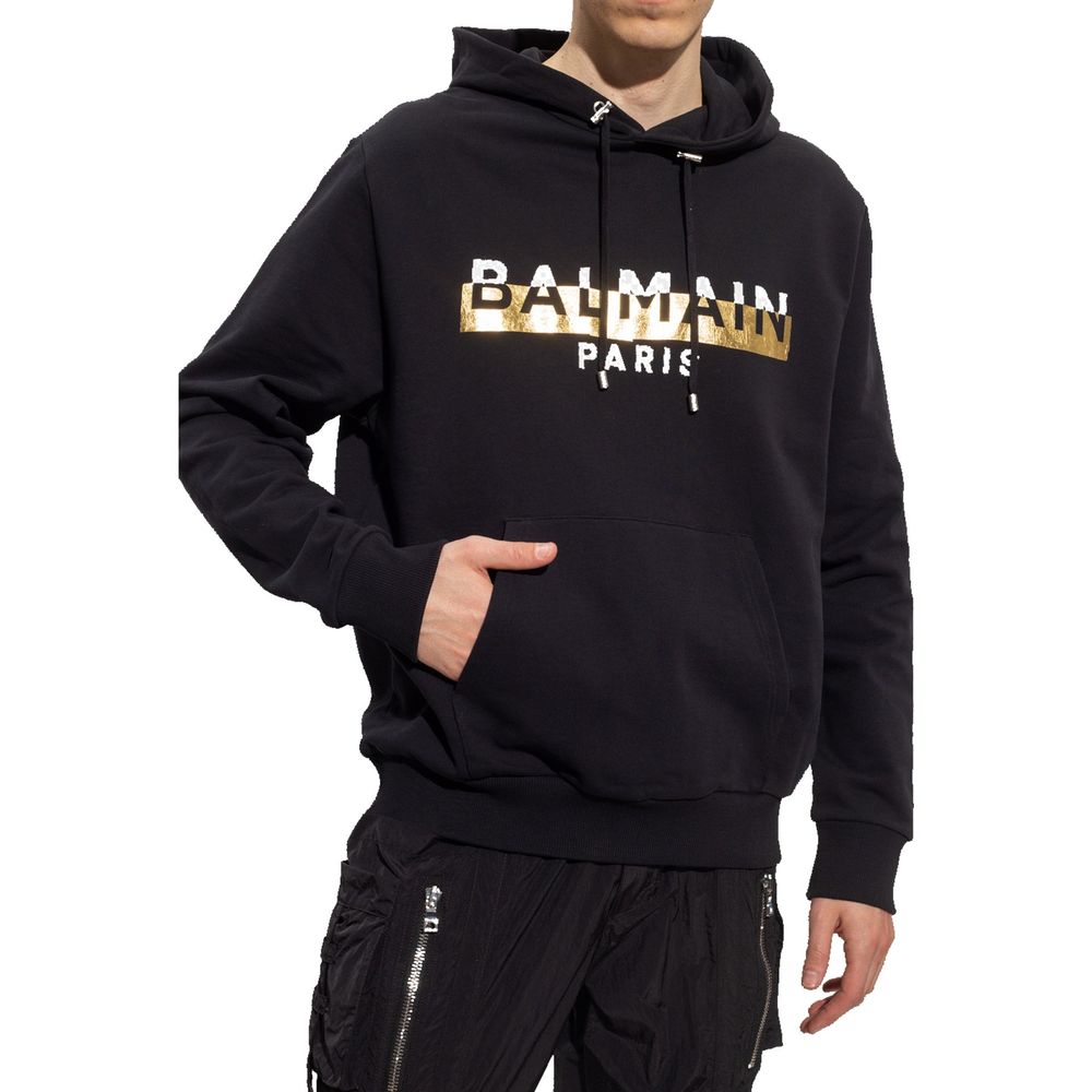 Balmain Black Cotton Sweatshirt | Regal Royce