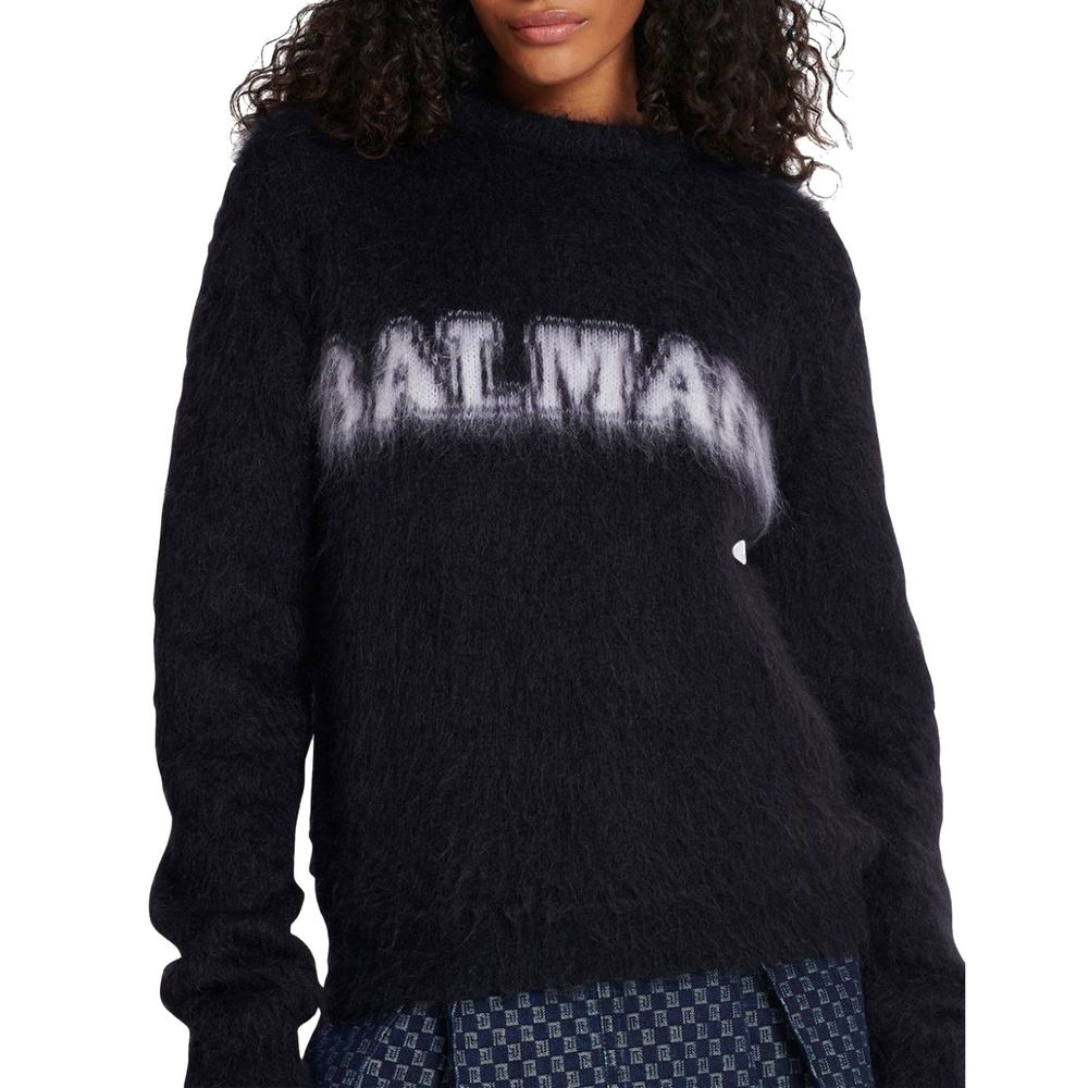 Balmain Black Mohair Sweatshirt | Regal Royce
