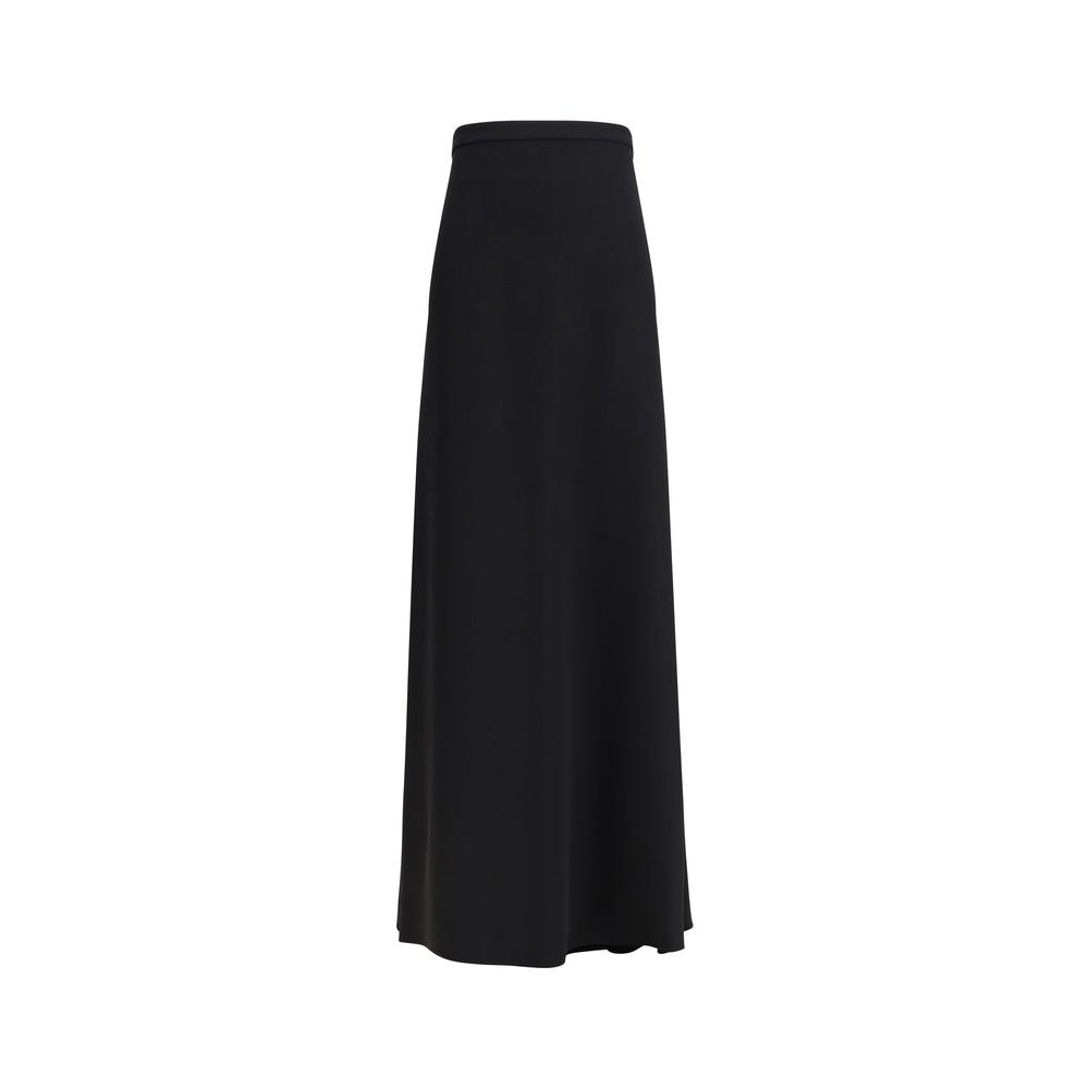 Valentino Black Silk Long Skirt | Regal Royce