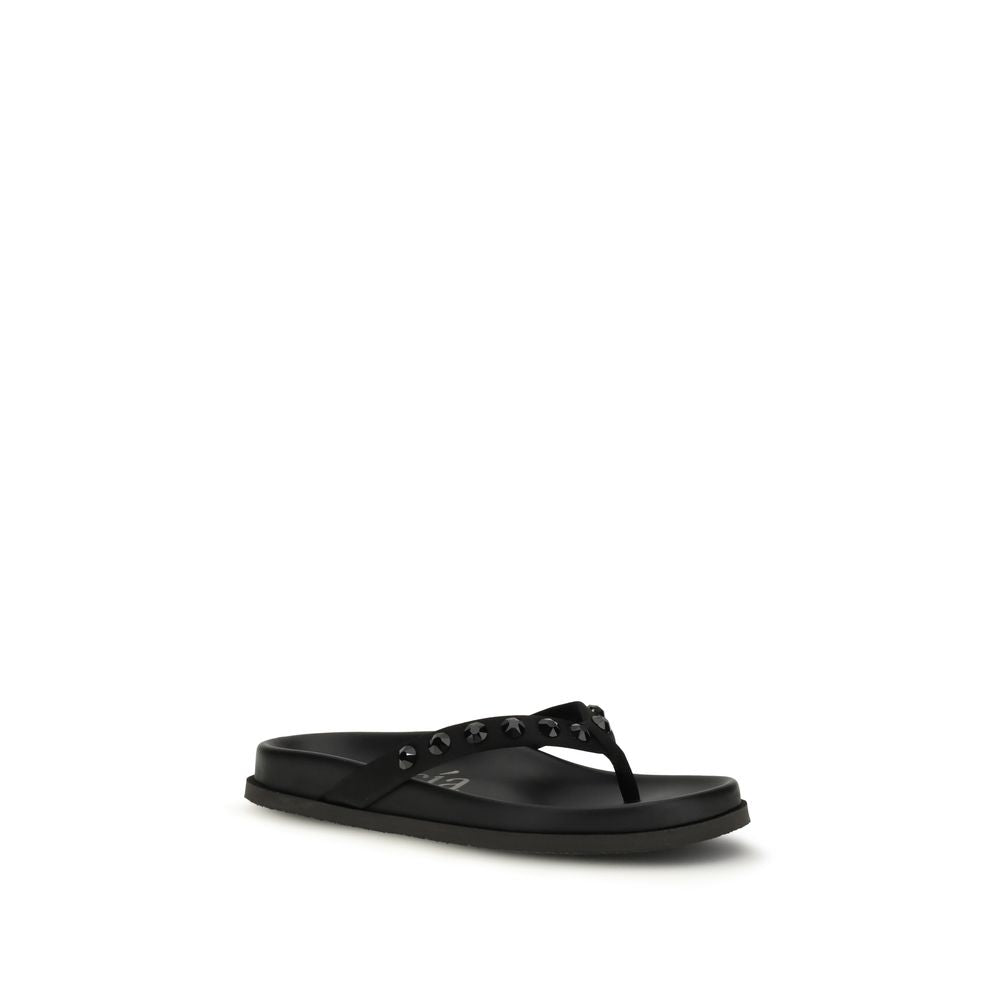 Pedro García Black Rubber Flip-Flop Sandals | Regal Royce