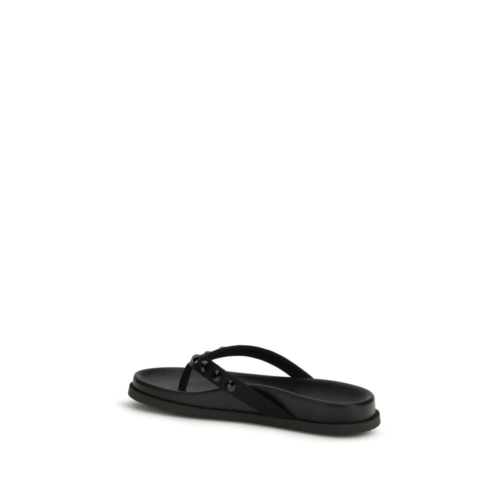 Pedro García Black Rubber Flip-Flop Sandals | Regal Royce