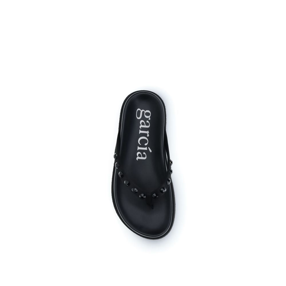 Pedro García Black Rubber Flip-Flop Sandals | Regal Royce