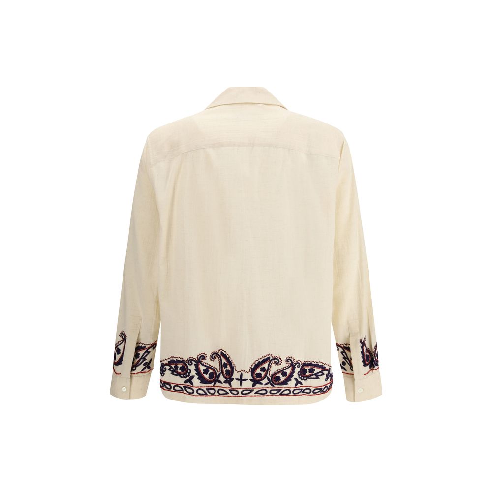 Baziszt Cream Silk Pattern Shirt | Regal Royce