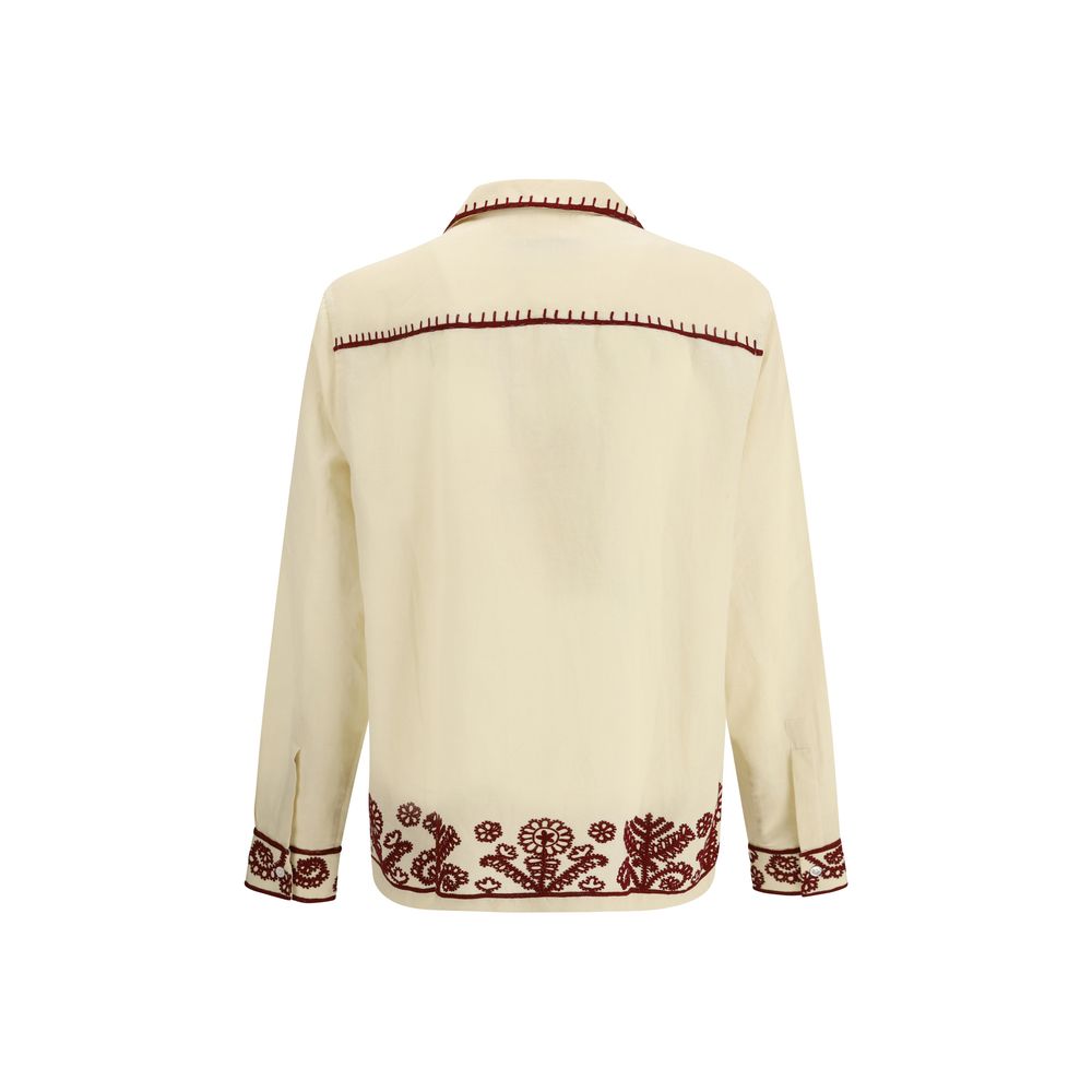 Baziszt Cream Hemp Pattern Shirt | Regal Royce