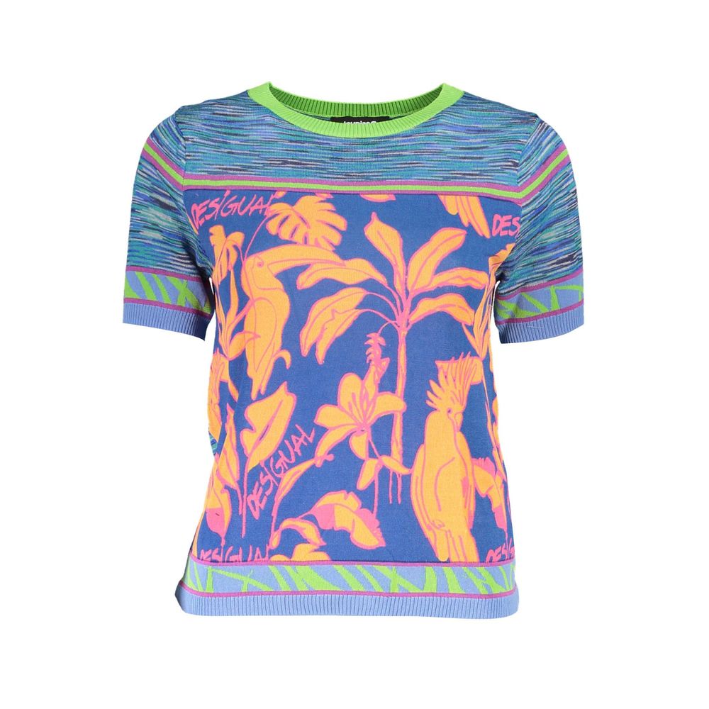 Desigual Light Blue Cotton T-Shirt | Regal Royce