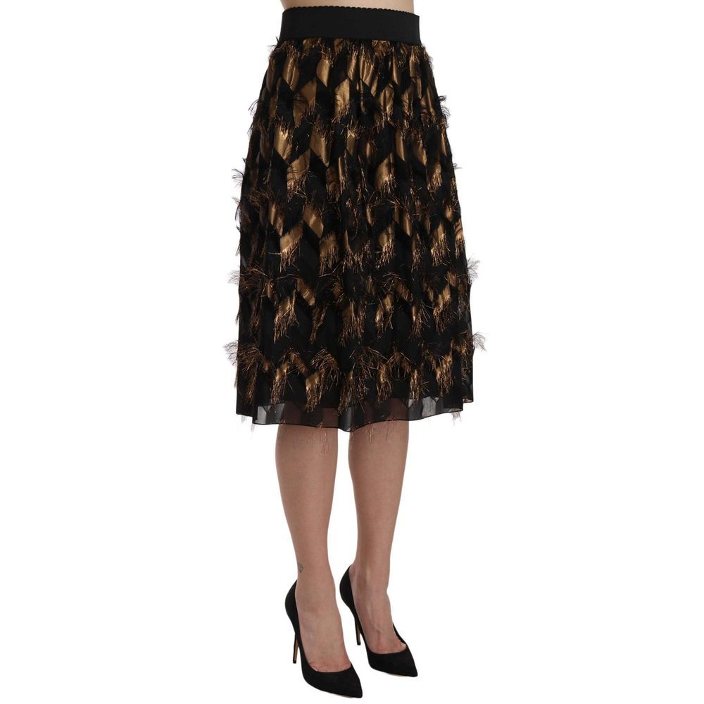 Dolce & Gabbana Bicolor Silk Midi Skirt | Regal Royce