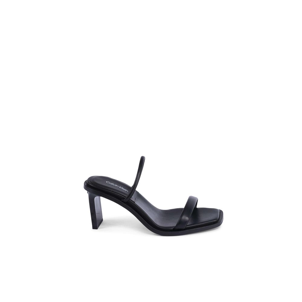 Calvin Klein Black Leather Stiletto Heel Sandals | Regal Royce