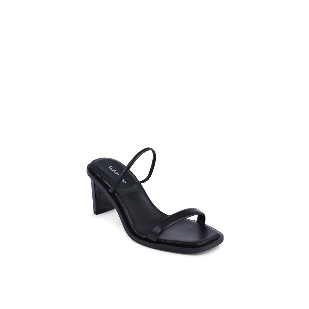 Calvin Klein Black Leather Stiletto Heel Sandals | Regal Royce