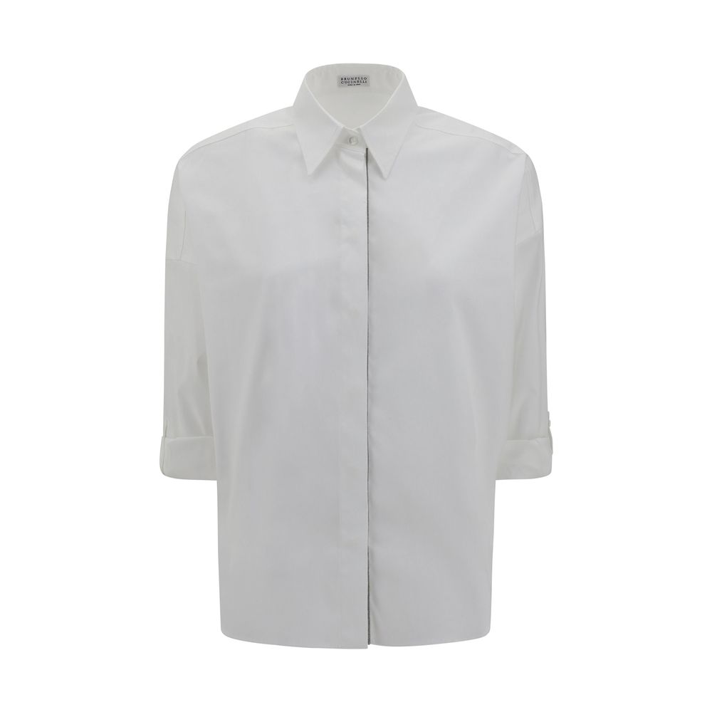 Brunello Cucinelli White Cotton Dress Shirt | Regal Royce